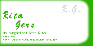 rita gers business card